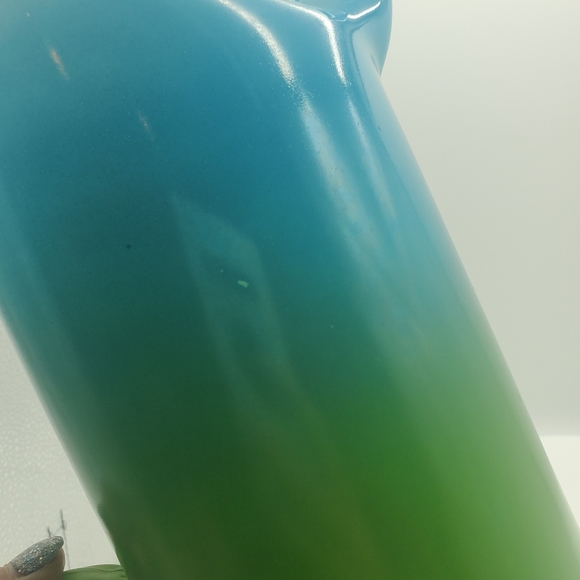 VTG West Virginia Glass Blendo Bermuda Twist Blue/Green Ombre Pitcher - Picture 3 of 4